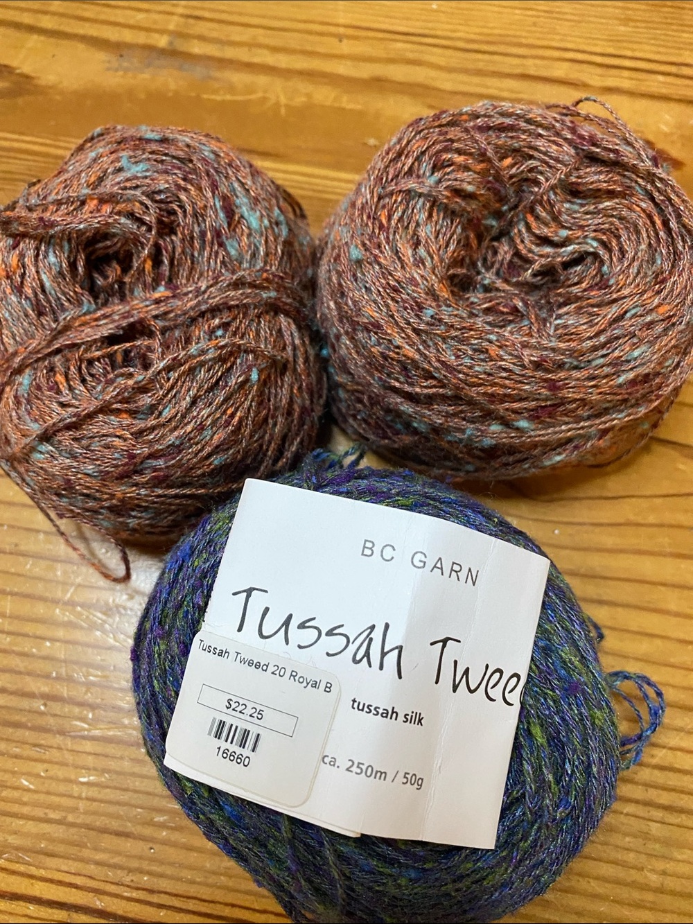 BC Garn Tussah Tweed Yarn Bundle in Brown and Blue